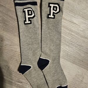 Gray Pink-Logo Socks